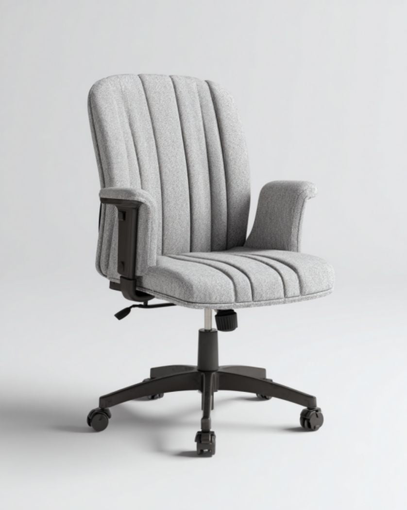 Chaise de bureau en tissu avec accoudoirs pour travail de maintien - 60 x 60 x 110cm