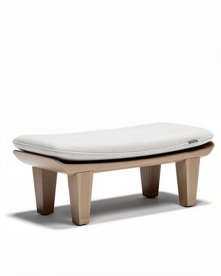 Banc de repos pour intérieur en bois et tissu - 100 x 40 x 35cm