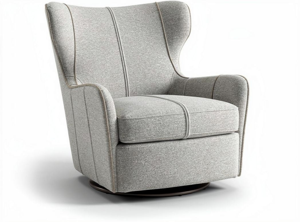 Fauteuil pivotant en tissu pour salon - 80 x 85 x 85cm