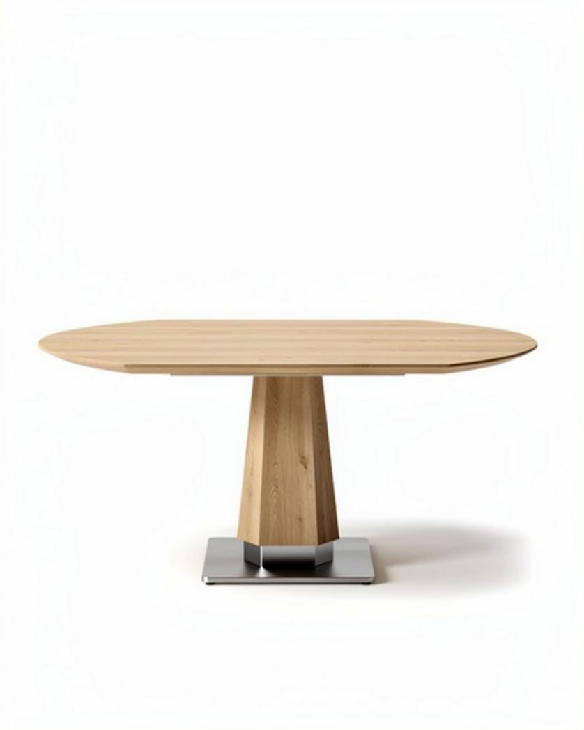 Table à manger en bois avec base en métal - 180 x 90 x 75cm