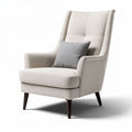 Fauteuil de salon en tissu beige pour espace détente - 85 x 80 x 100cm