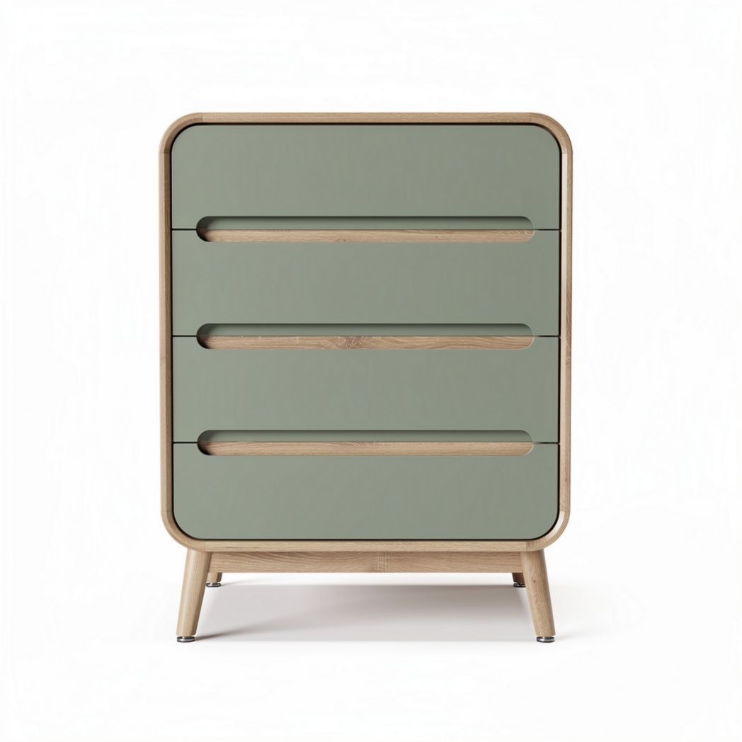 Commode à tiroirs pour chambre en bois et métal - 80 x 40 x 90cm