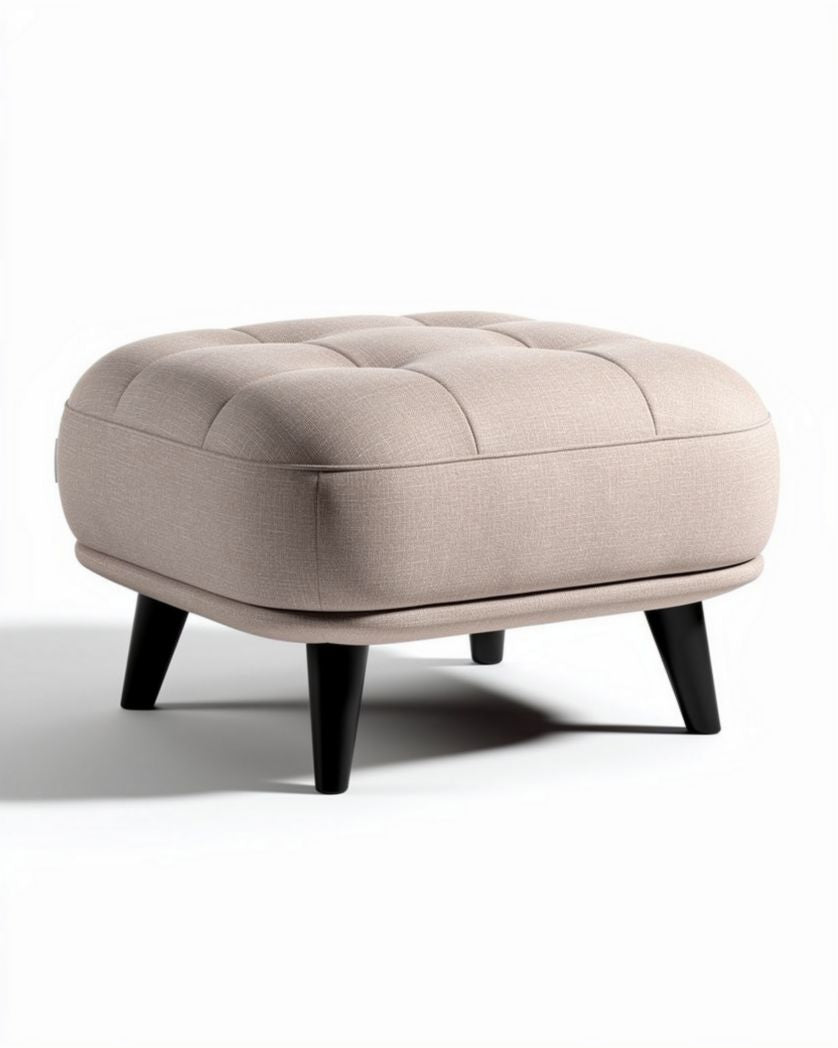 Pouf en tissu rembourré pour salon ou entrée - 60 x 60 x 40cm