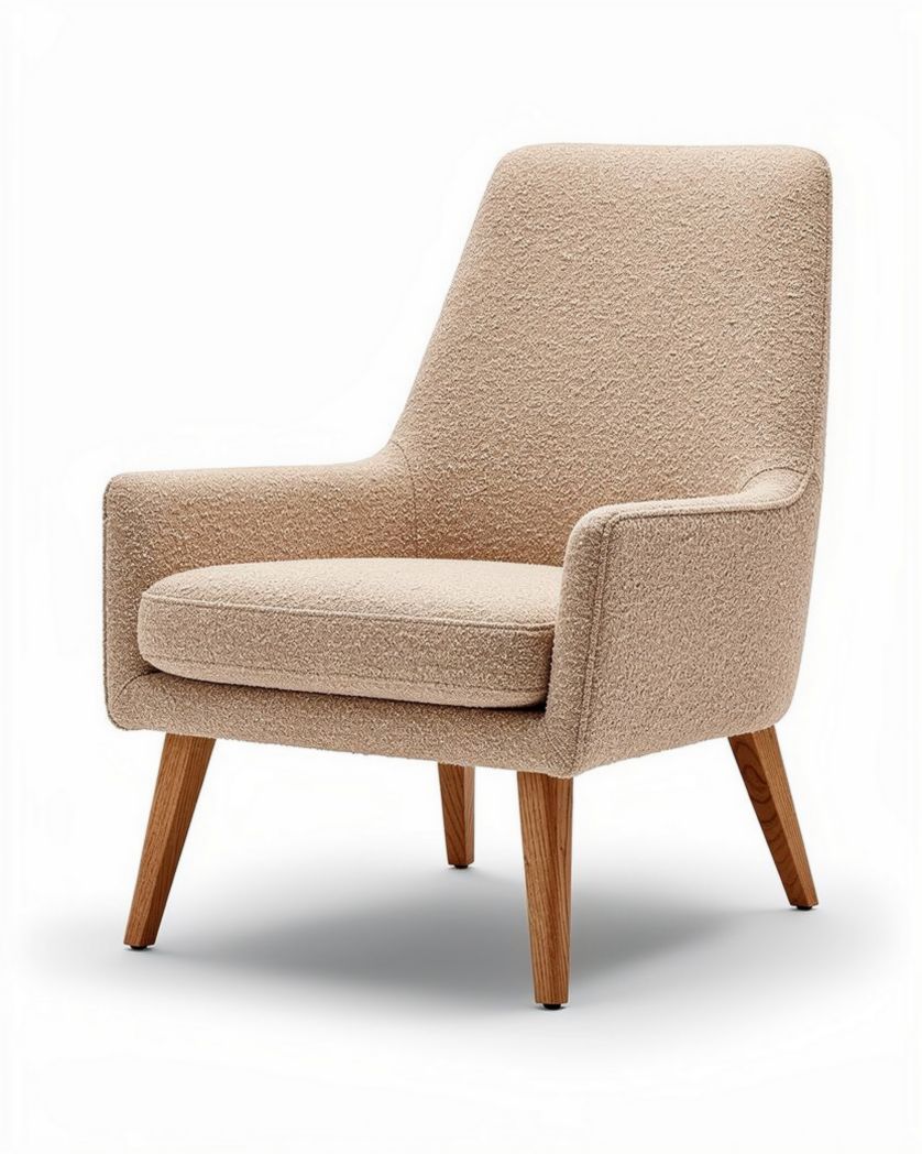 Fauteuil en tissu pour salon ou bureau en bois - 80 x 70 x 100cm
