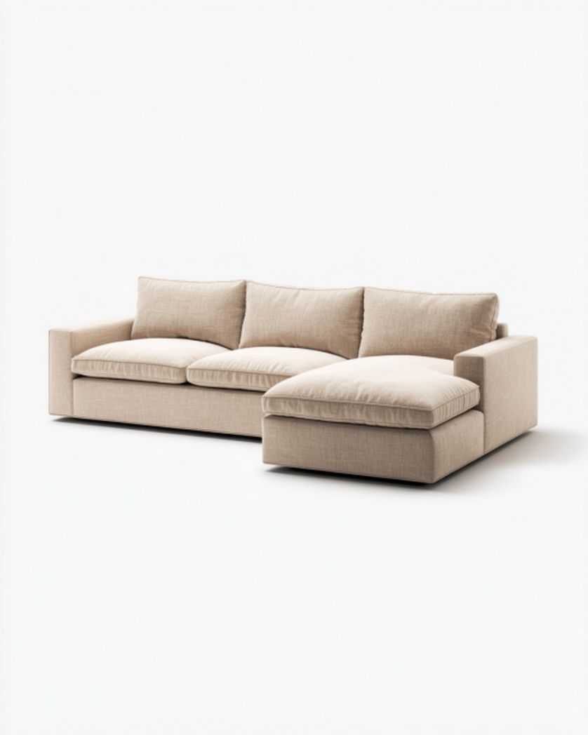 Canapé d'angle en tissu pour salon ou espace de détente - 180 x 100 x 85cm